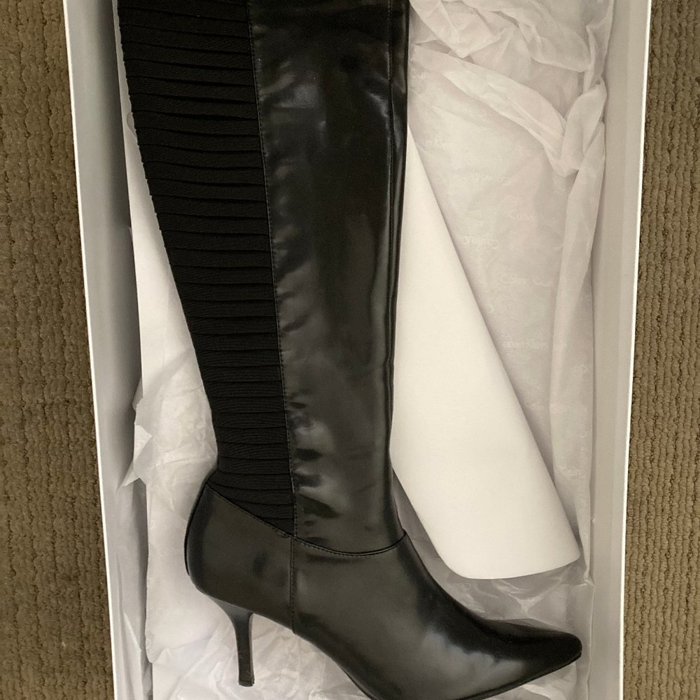 Calvin Klein Robin Stretch Black Boots size 075M